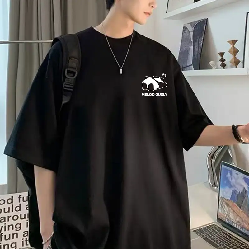 220g Heavy White Men's Round Neck T-Shirt