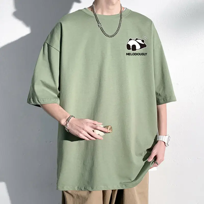 220g Heavy White Men's Round Neck T-Shirt
