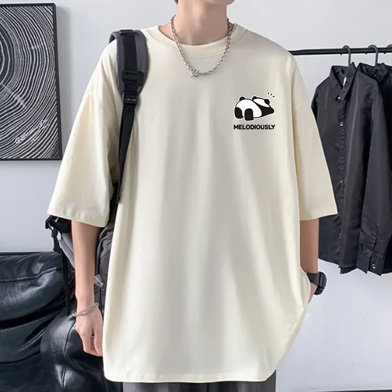 220g Heavy White Men's Round Neck T-Shirt