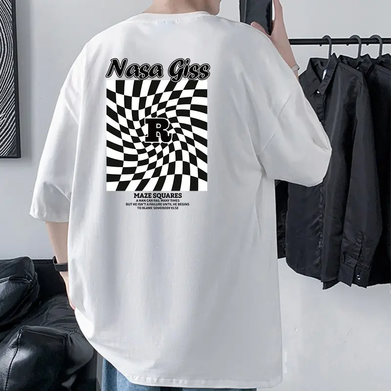 Men Cotton Graphic T-Shirt Grey Loose Fit - Image 26