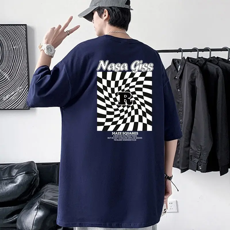 Men Cotton Graphic T-Shirt Grey Loose Fit - Image 28