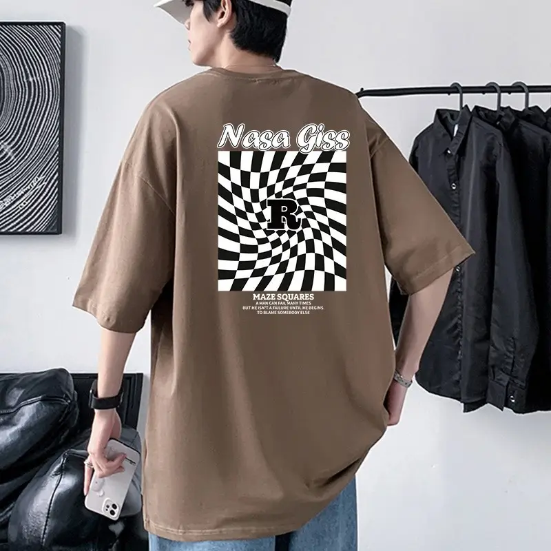 Men Cotton Graphic T-Shirt Grey Loose Fit - Image 13
