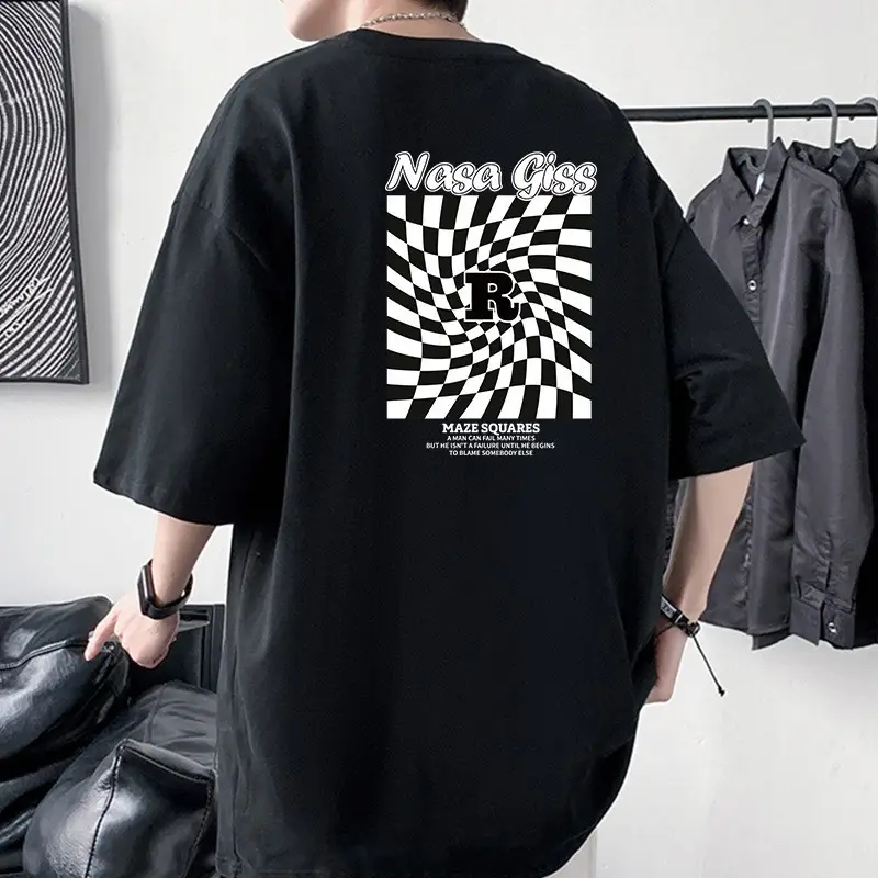 Men Cotton Graphic T-Shirt Grey Loose Fit - Image 2