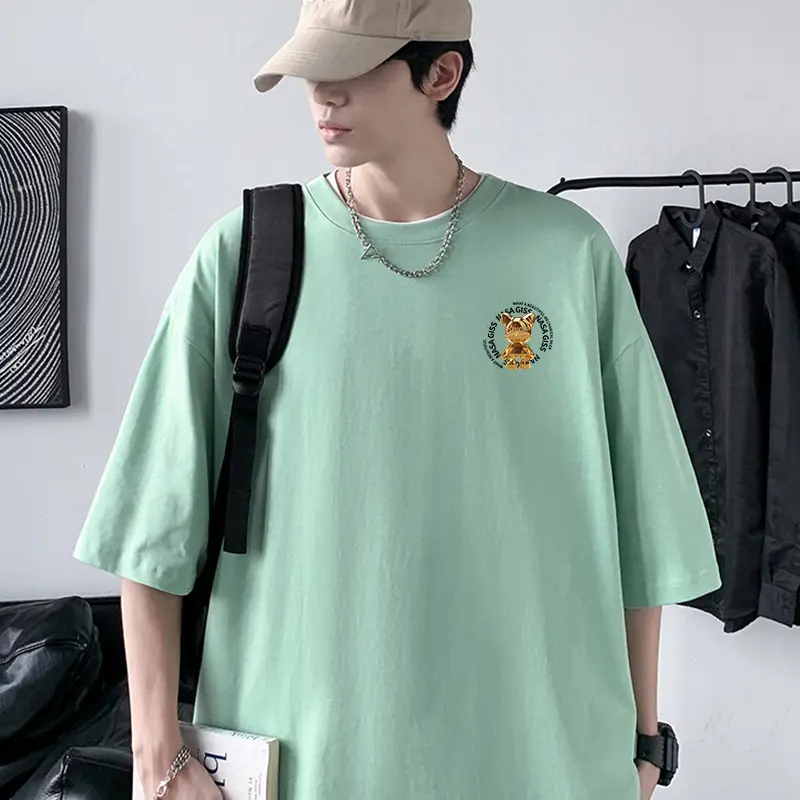 Men Cotton Graphic T-Shirt Grey Loose Fit - Image 22