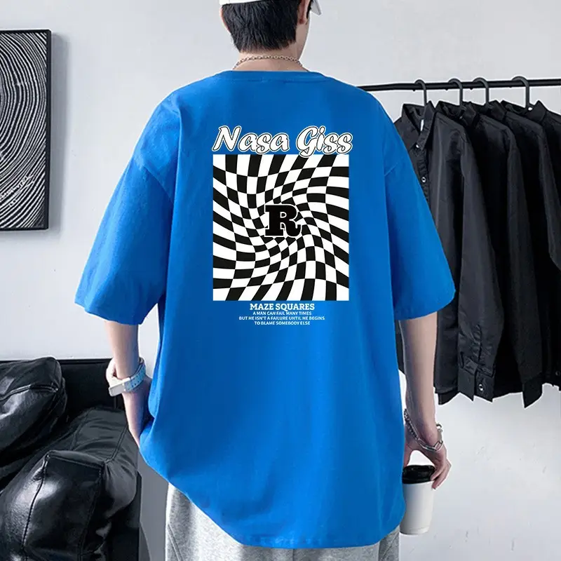 Men Cotton Graphic T-Shirt Grey Loose Fit - Image 6