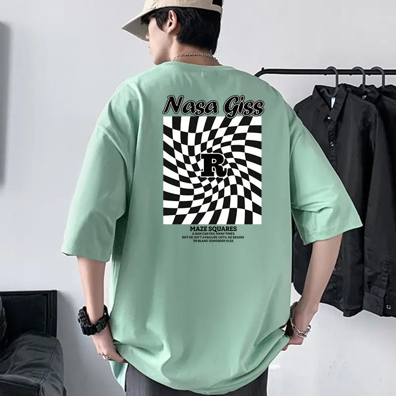 Men Cotton Graphic T-Shirt Grey Loose Fit - Image 8