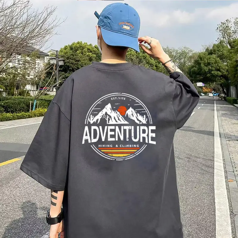 Men's 220g Cotton Adventure Print T-Shirt - Image 3