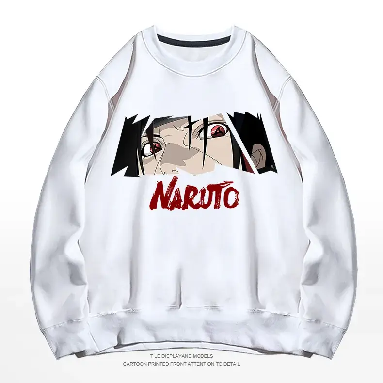 Naruto Graphic Sweatshirt White Men Women Spring Autumn - Image 2