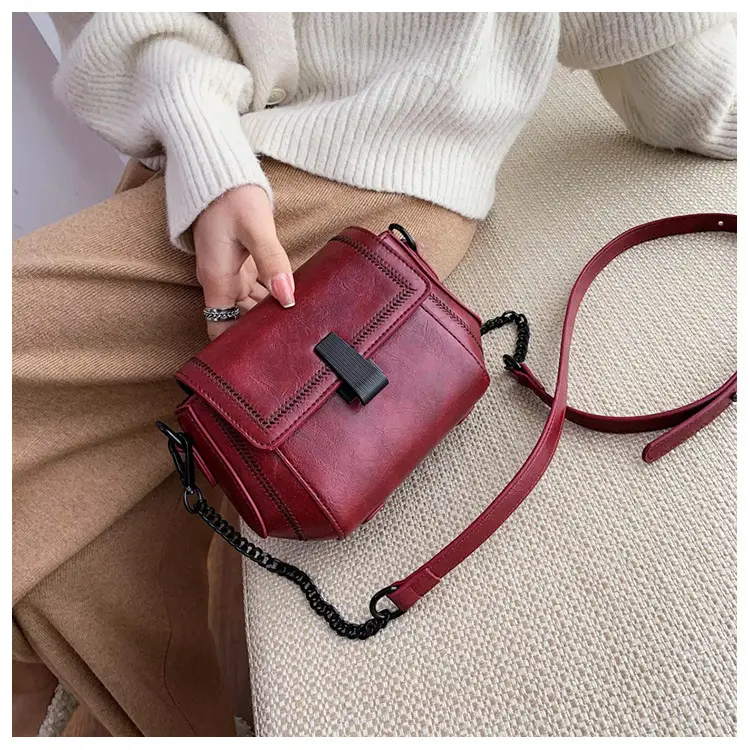 Korean Style Chain Bag Women Shoulder Crossbody Black 2020 - Image 8