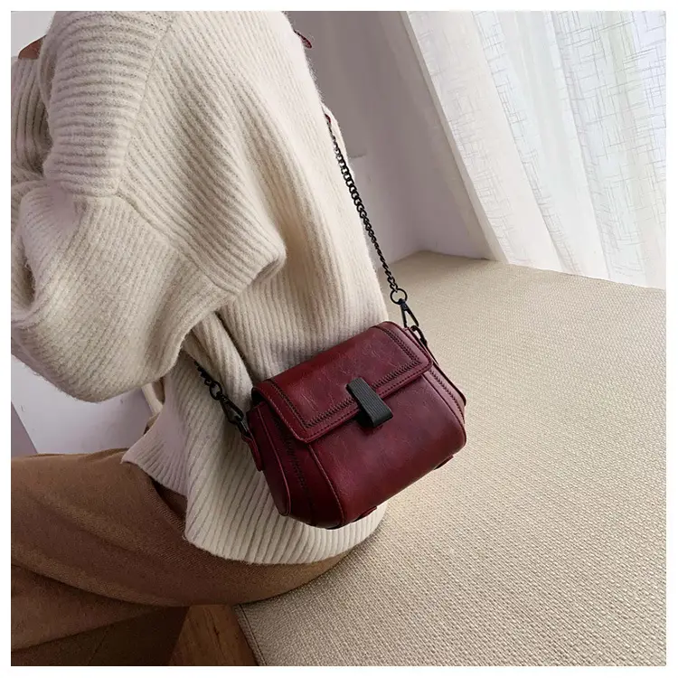 Korean Style Chain Bag Women Shoulder Crossbody Black 2020 - Image 9