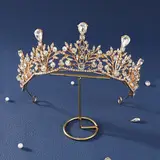 Bridal Crown with Rhinestones Alloy Baroque Design — feature 10