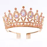 Bridal Crown with Rhinestones Alloy Baroque Design — feature 14