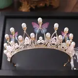 Bridal Crown with Rhinestones Alloy Baroque Design — feature 4