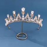 Bridal Crown with Rhinestones Alloy Baroque Design — feature 8