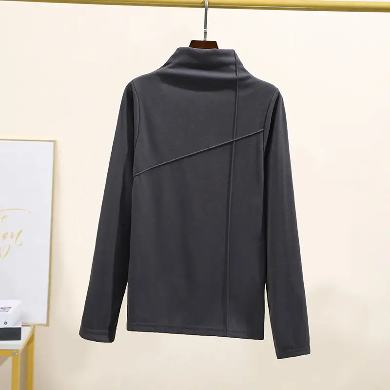 Women's 2024 Velvet High Collar Sweater Coat Green - Image 3