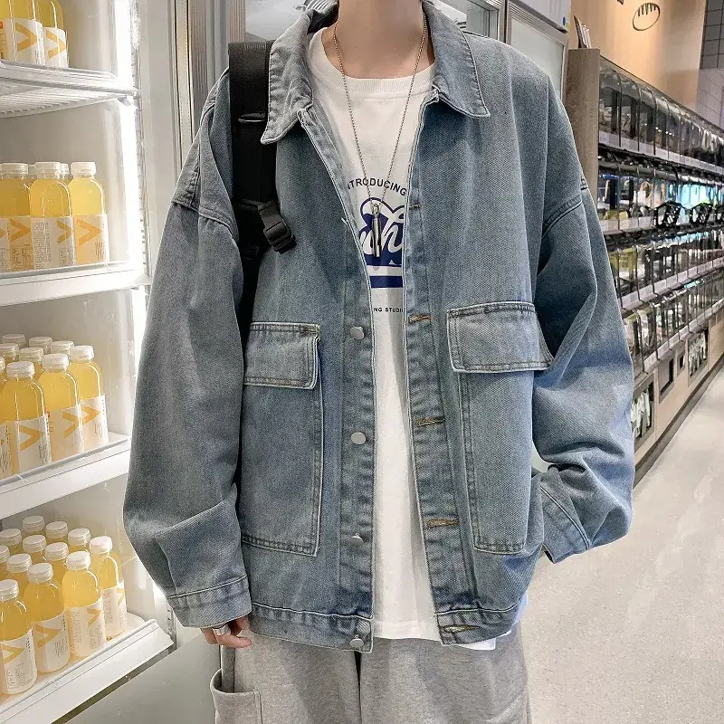 Men's 2020 Denim Jacket Korean Style Casual Outerwear - Image 3