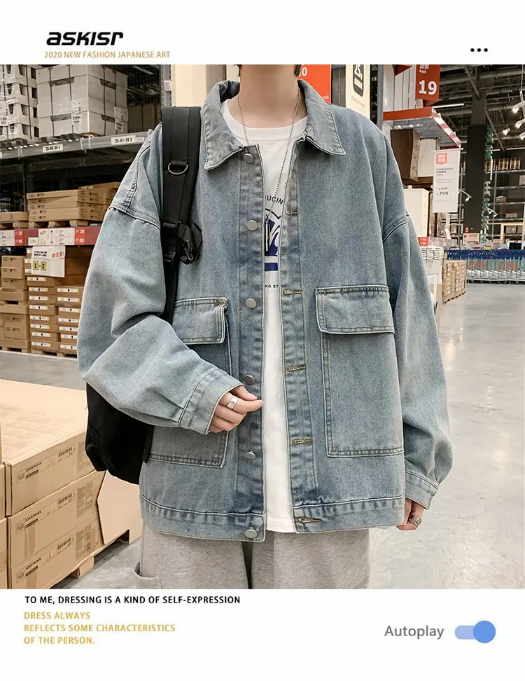 Men's 2020 Denim Jacket Korean Style Casual Outerwear — feature 3