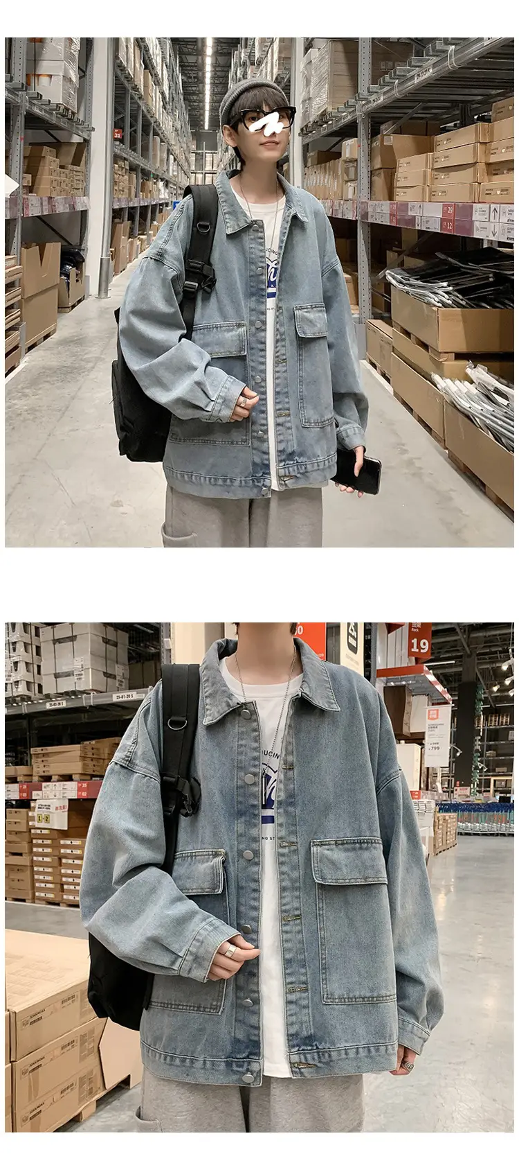 Men's 2020 Denim Jacket Korean Style Casual Outerwear — feature 7