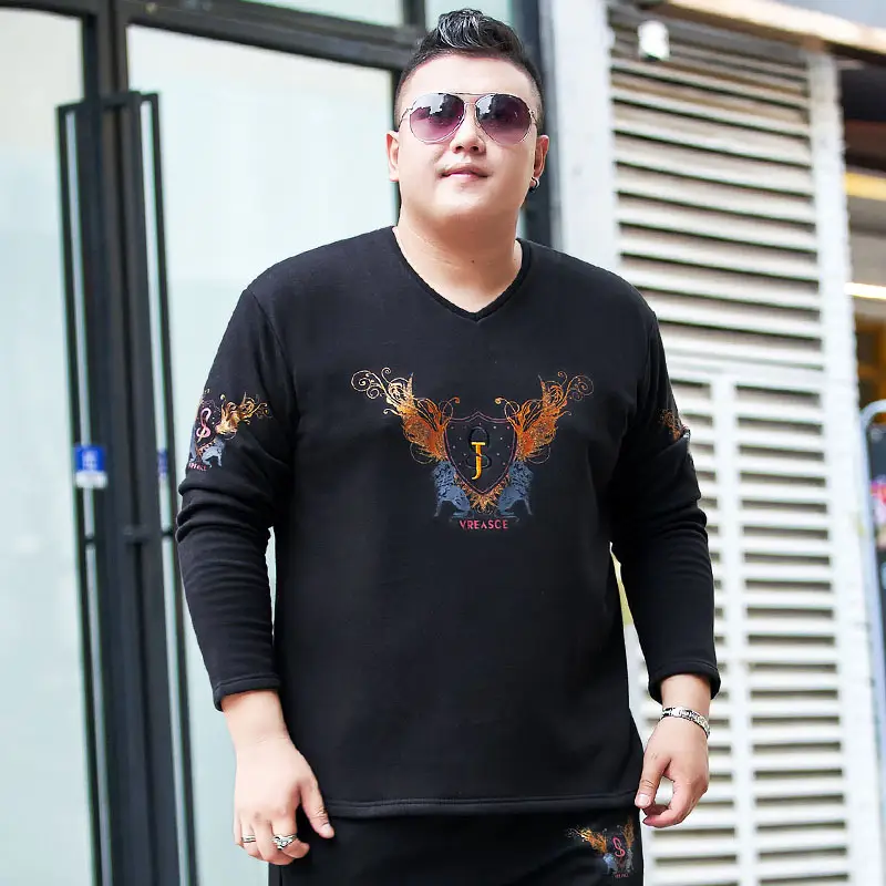Men Black Graphic Long Sleeve T-Shirt Extra Large - Image 4