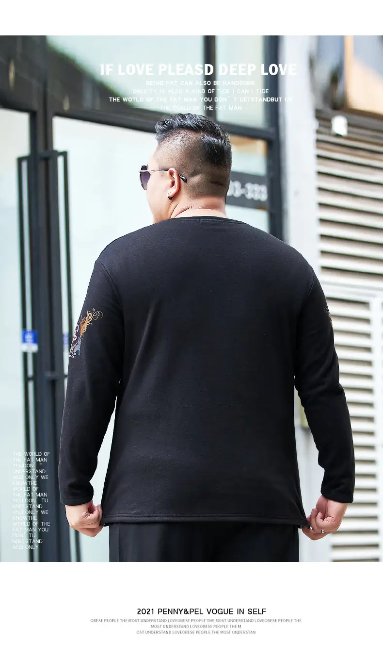Men Black Graphic Long Sleeve T-Shirt Extra Large — feature 12
