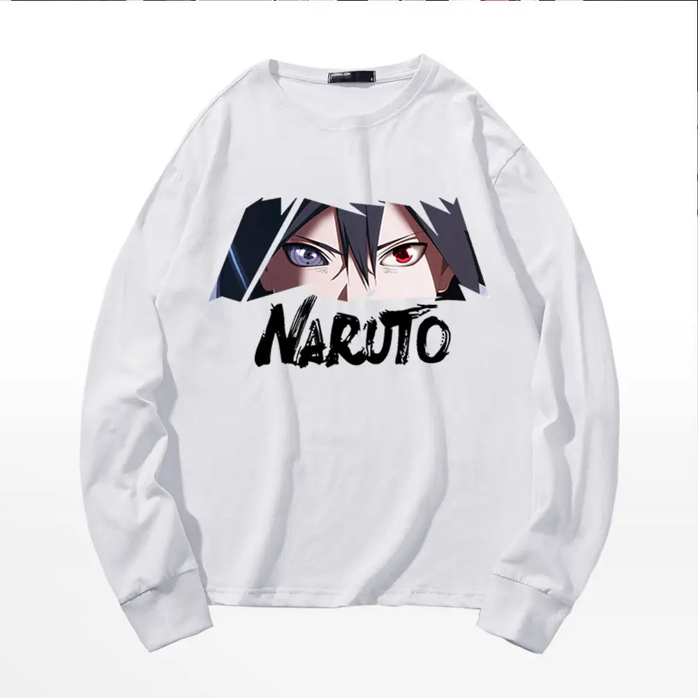 Naruto Sasuke Cotton Long Sleeve Crewneck Shirt - Image 2