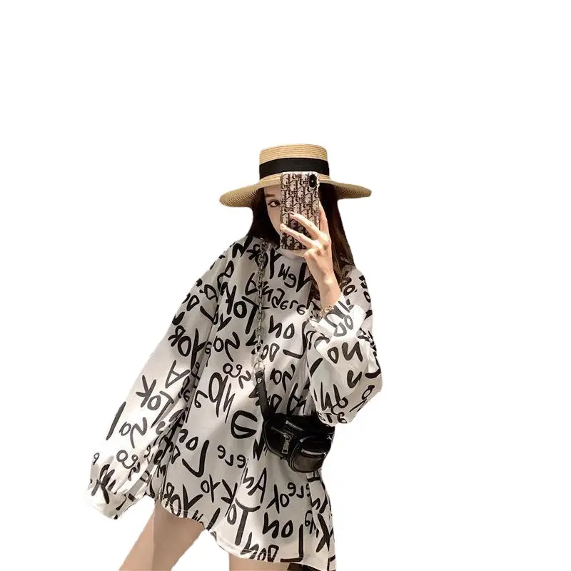 2026 Women Loose Sleeve Oversized Top with Print - Image 7
