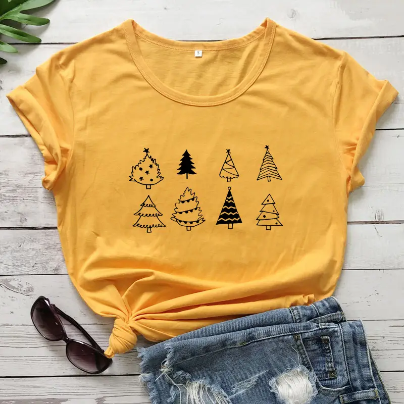 Purple Christmas Tree Graphic T-Shirt for Women - Image 5