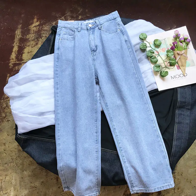 Korean Style Light Blue Slimming Straight Leg Jeans - Image 4
