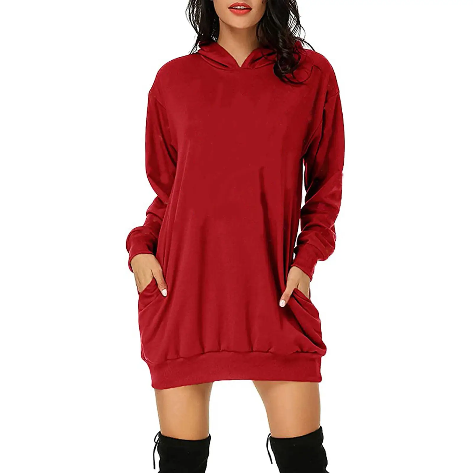 2020 Winter Black Hoodie with Hip Pocket & Sweatpants - Image 6