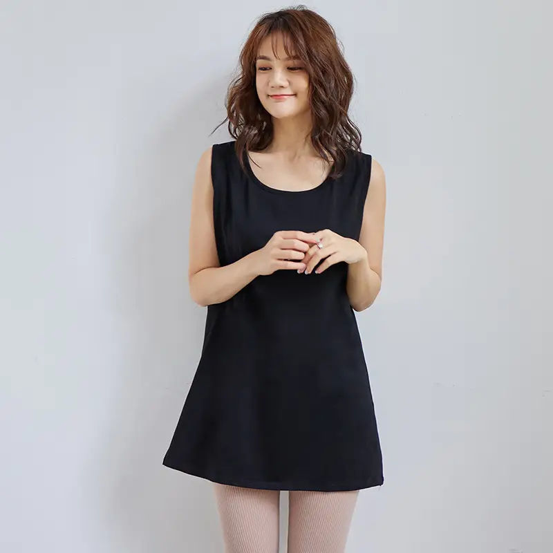 Black Japanese Style Cotton Vest Large Size - Image 4