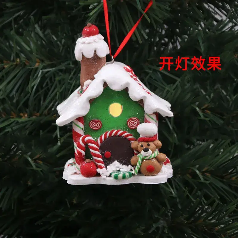 Christmas Small Clay Houses Decor Set 6 Pieces - Image 2