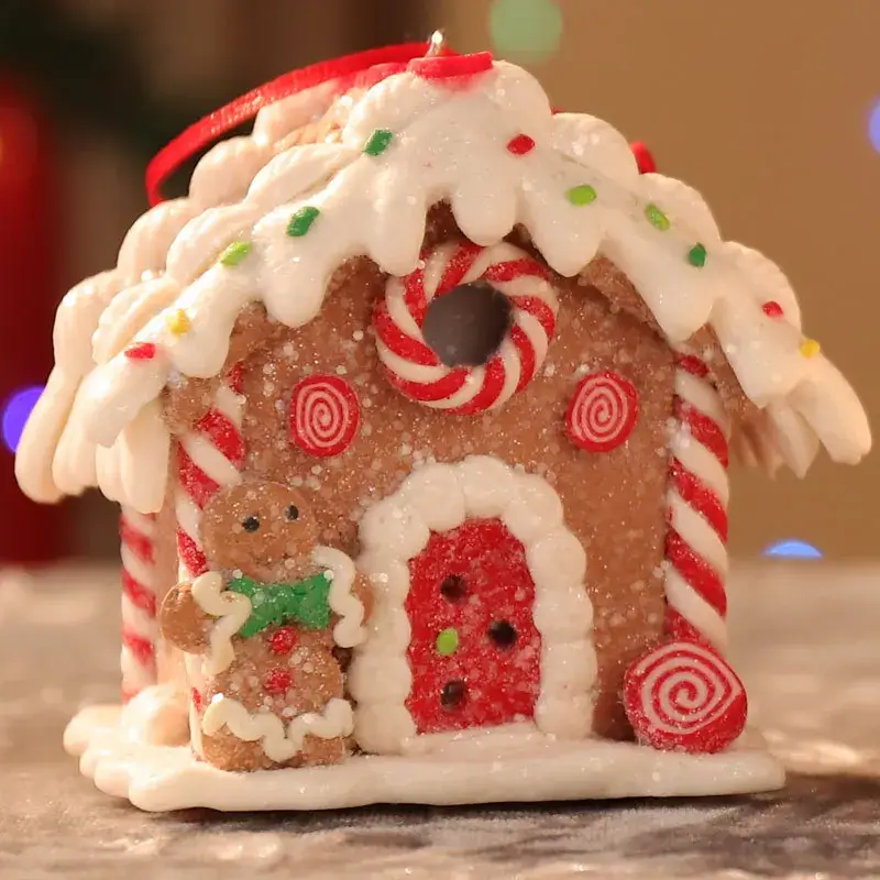 Christmas Small Clay Houses Decor Set 6 Pieces - Image 4