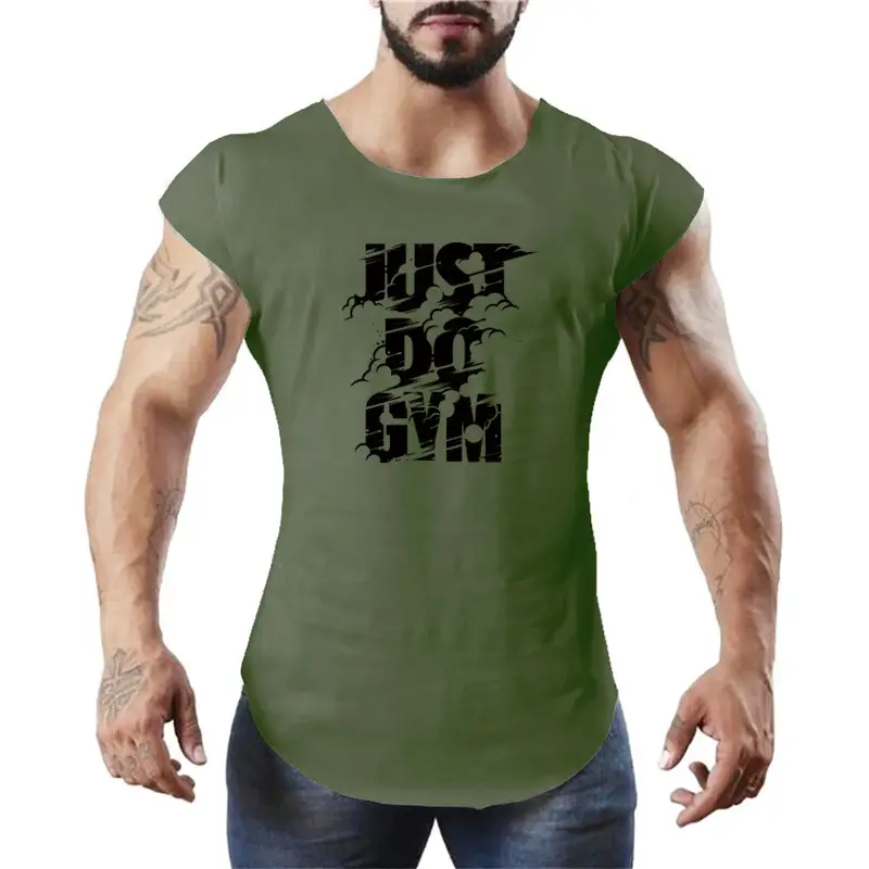 Men's White "Just Out Gym" Sleeveless T-Shirt