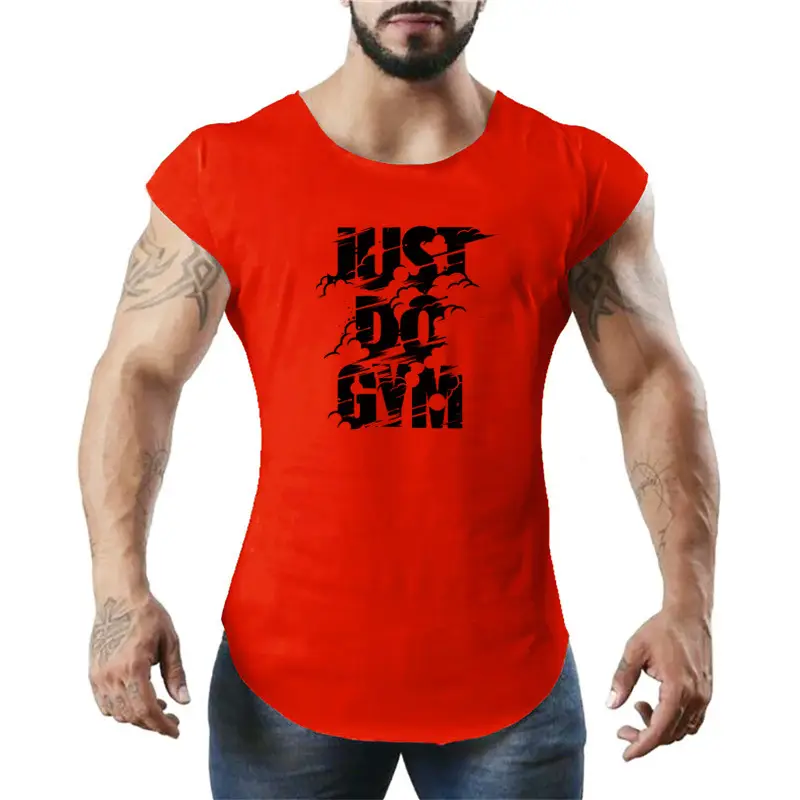Men's White "Just Out Gym" Sleeveless T-Shirt