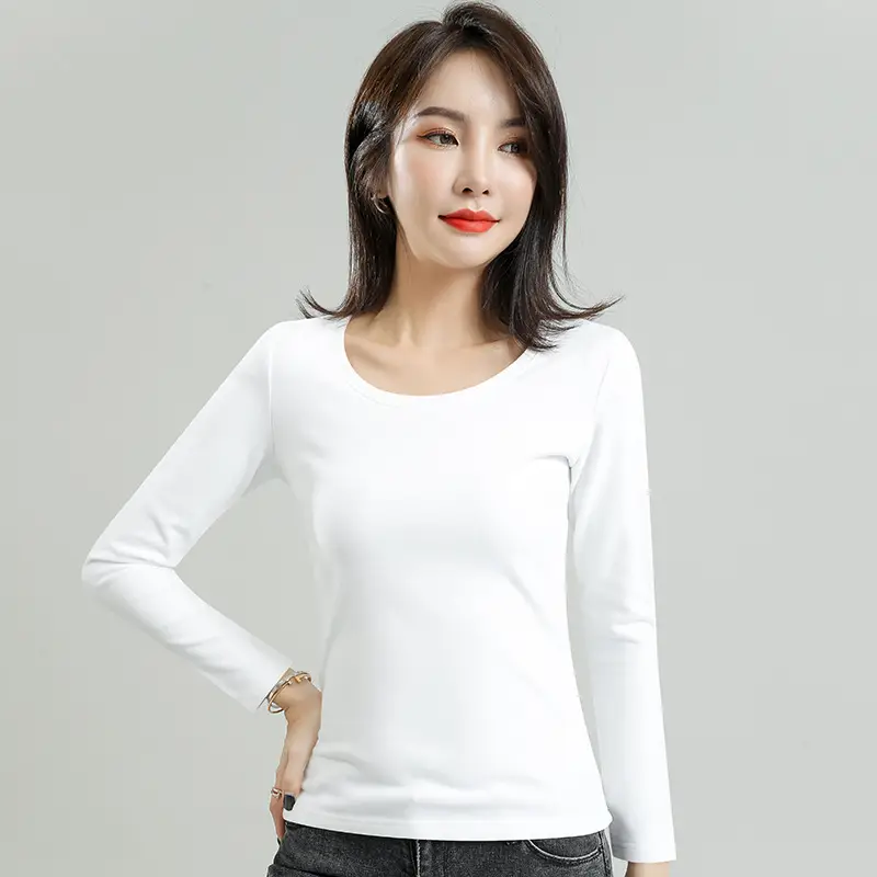 Women's Black Velvet Long Sleeve T-Shirt Slim Fit - Image 9