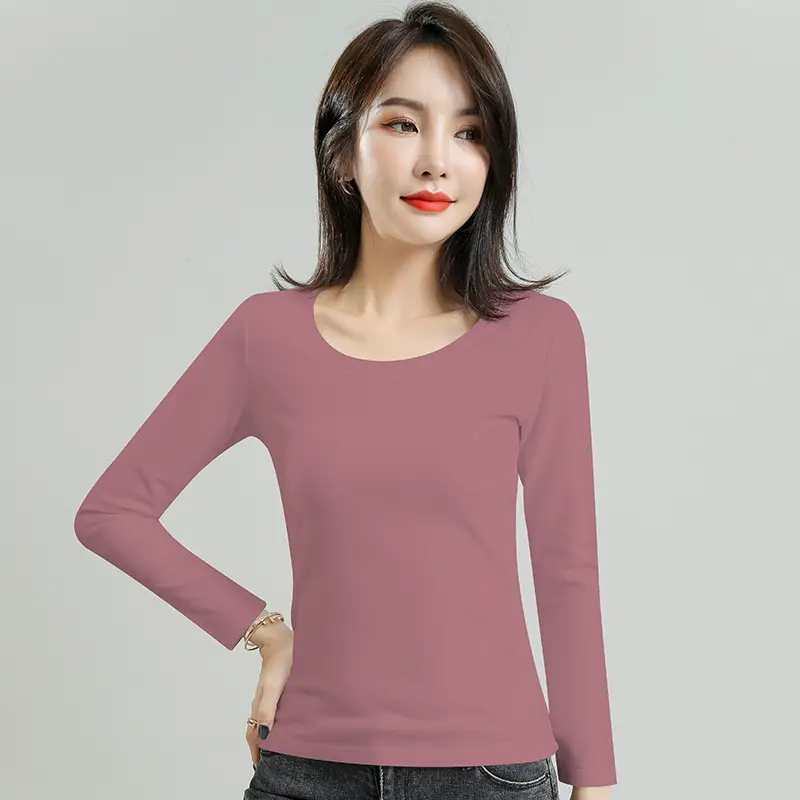 Women's Black Velvet Long Sleeve T-Shirt Slim Fit - Image 10