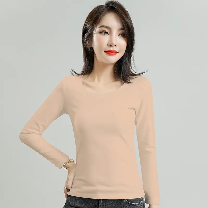 Women's Black Velvet Long Sleeve T-Shirt Slim Fit - Image 11