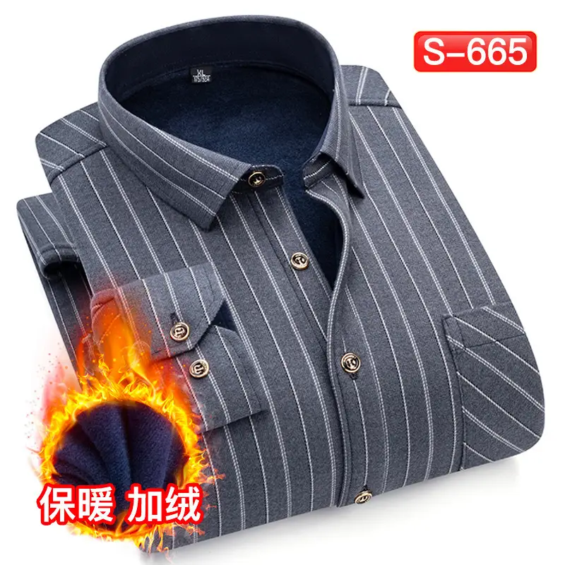Men's Plaid Fleece Shirt Navy Blue Large - Image 30