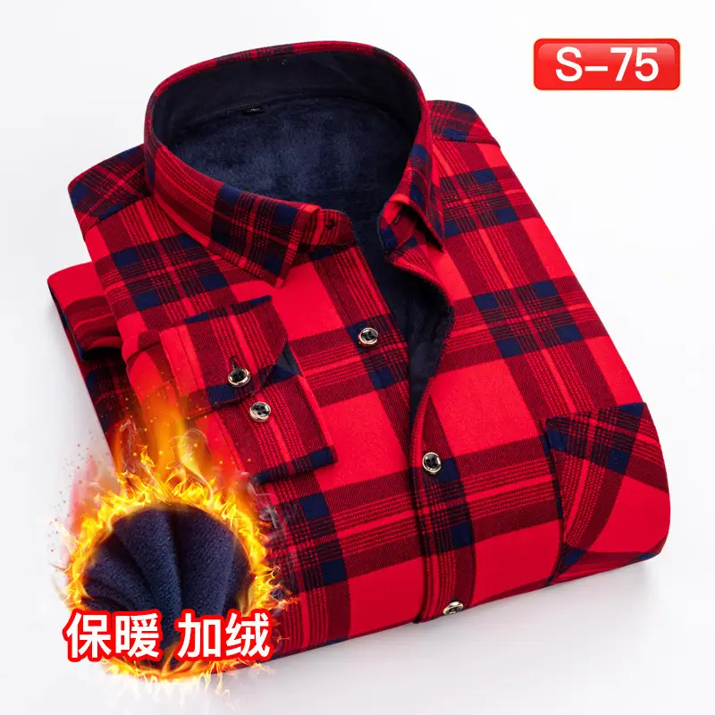 Men's Plaid Fleece Shirt Navy Blue Large - Image 35