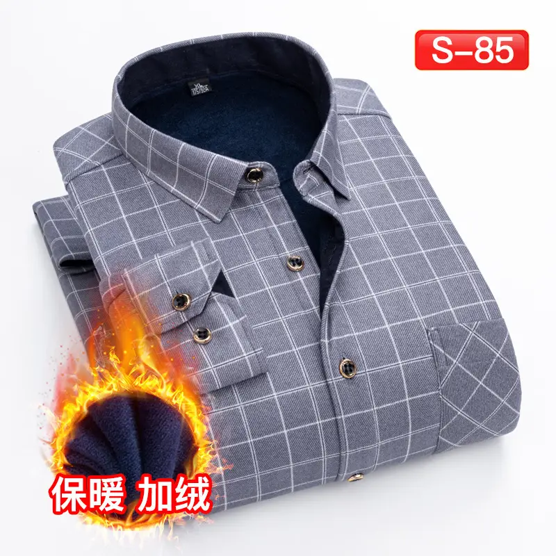 Men's Plaid Fleece Shirt Navy Blue Large - Image 36