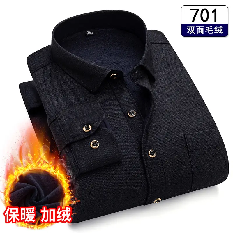 Men's Plaid Fleece Shirt Navy Blue Large - Image 7