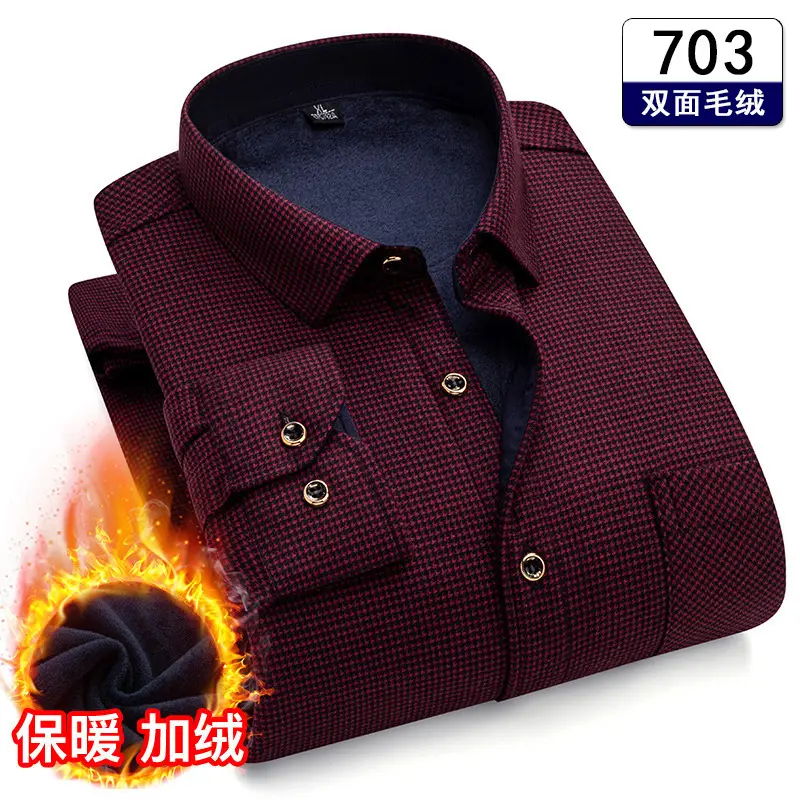 Men's Plaid Fleece Shirt Navy Blue Large - Image 9