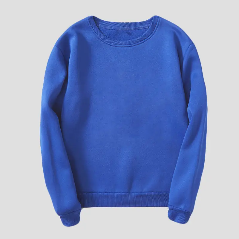 Men Velvet Sweatshirt Yellow Round Neck Loose Fit