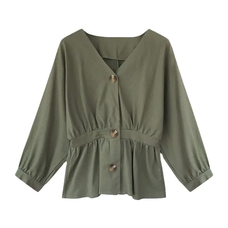 2024 Korean Style V-Neck Shirt Women Long Sleeve - Image 8