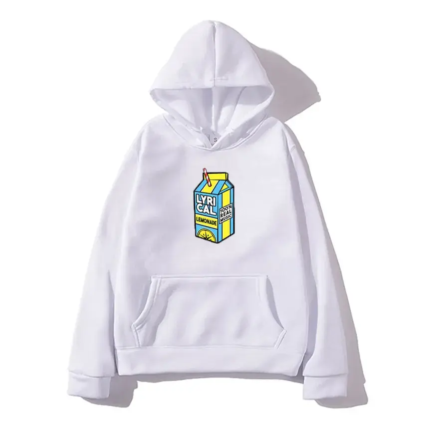 Men Hooded Fleece Sweatshirt Grey Lemon Print - Image 17