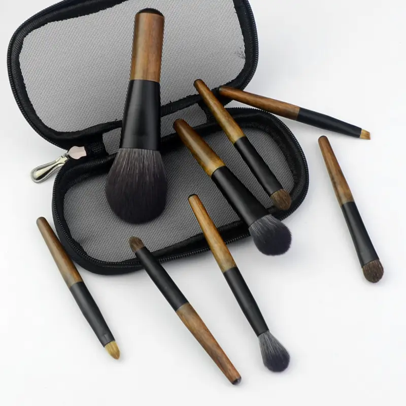 8 Mini Makeup Brushes Set Soft Animal Hair Eye Shadow Brush