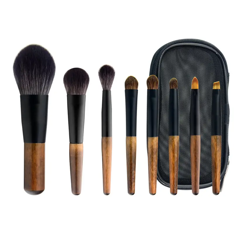 8 Mini Makeup Brushes Set Soft Animal Hair Eye Shadow Brush