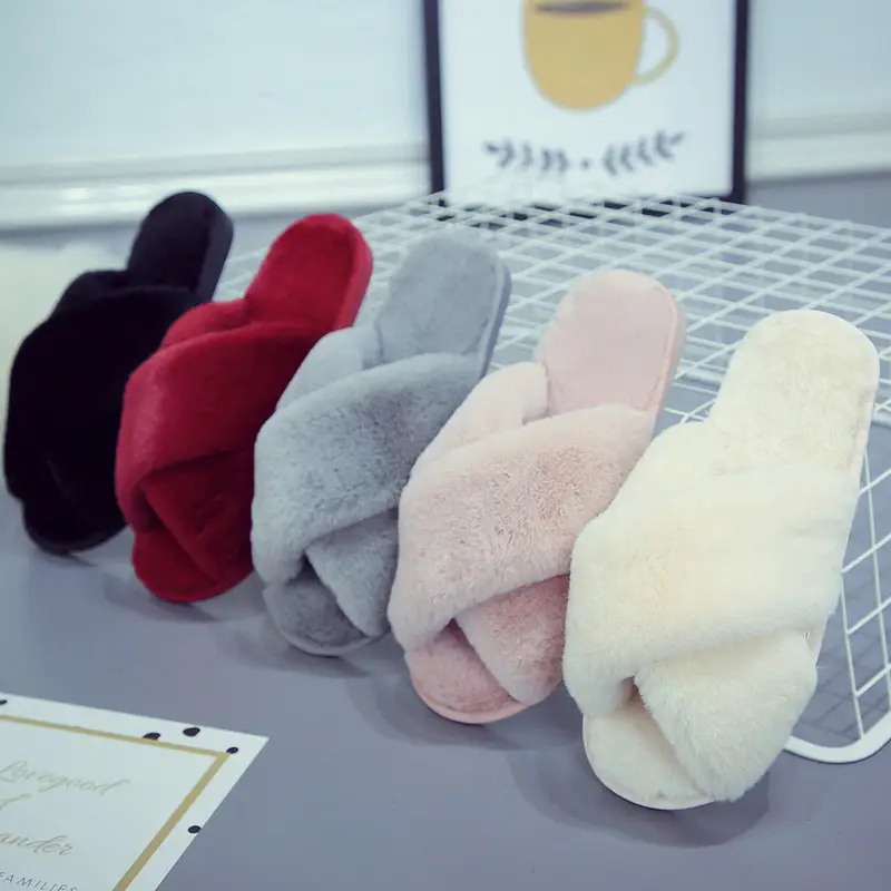 Cross-border foreign trade Amazon large size cross Mao Mao slippers women autumn and winter home floor mop open toe cotton slippers wholesale