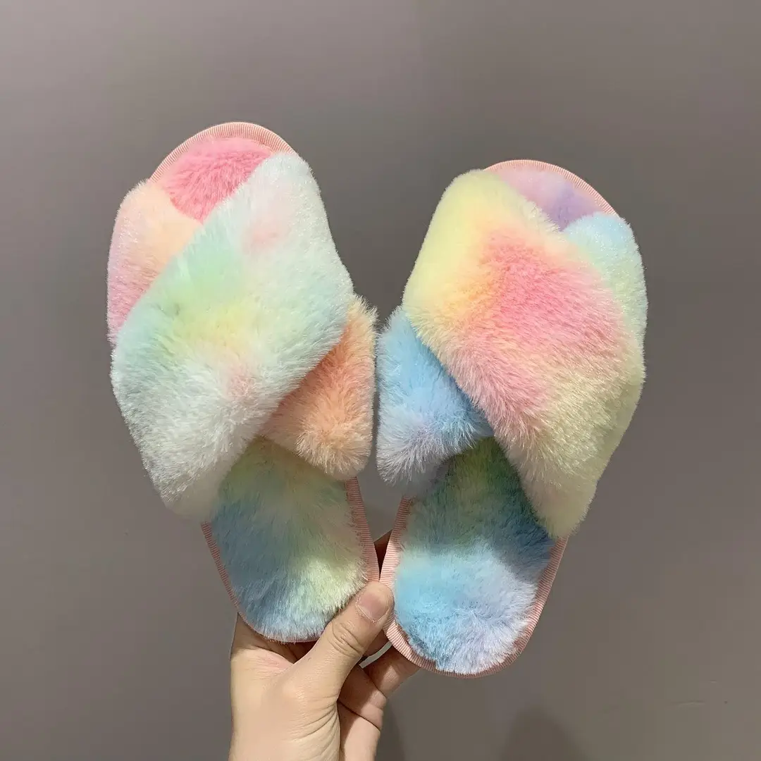 Cross-border foreign trade Amazon large size cross Mao Mao slippers women autumn and winter home floor mop open toe cotton slippers wholesale