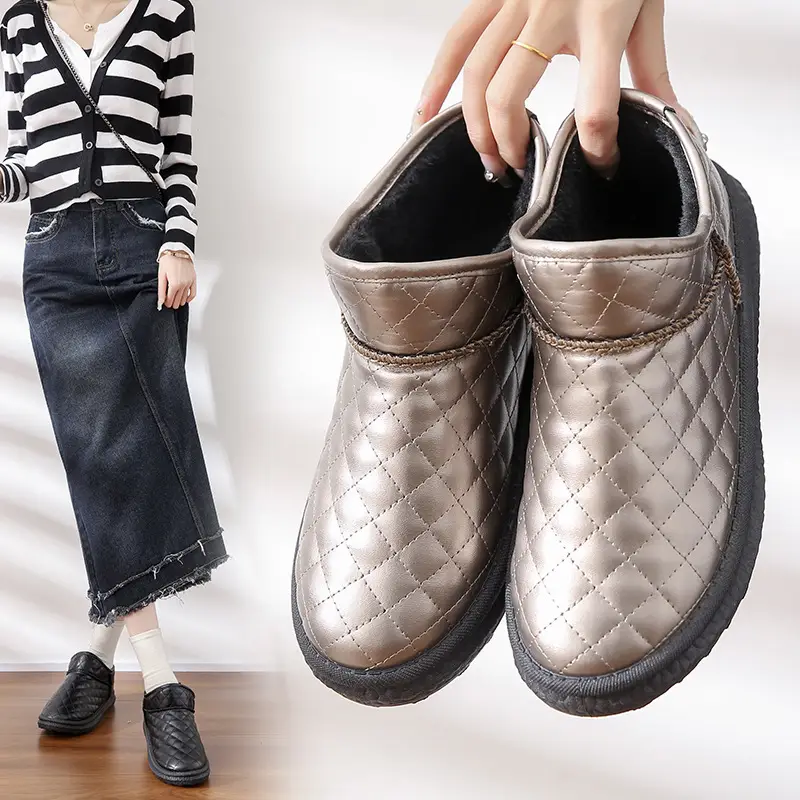 26 Styles of Winter Fleece-Lined Warm Snow Boots with Thick Soles, Closed Heels, Non-Slip Soft Soles, Versatile Waterproof Cotton Shoes, Fleece-Lined and Thickened - Image 4